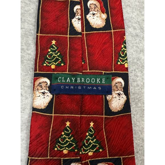 Claybrooke Christmas Silk Santa Printed Neck Tie - Picture 2 of 6